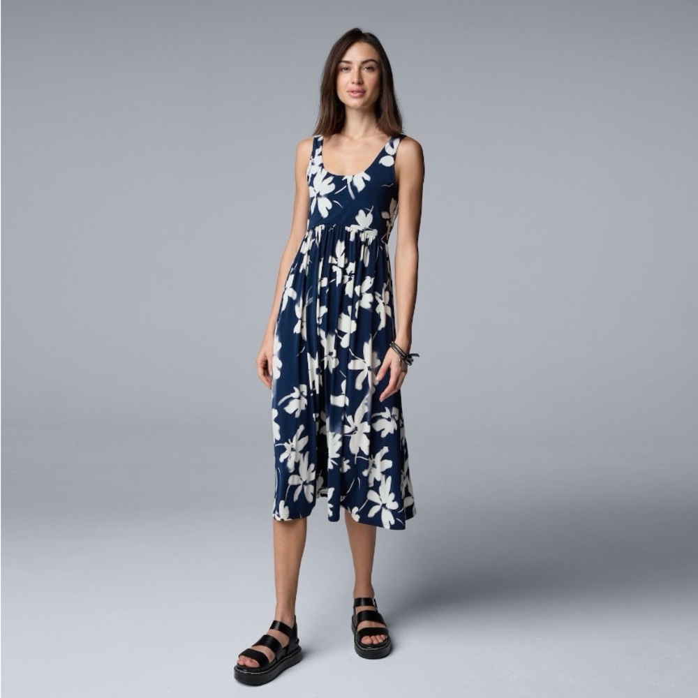 NWT Woman’s Simply Vera Vera Wang Fit & Flare Midi Dress